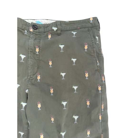 TOMMY BAHAMA Men's Olive Green Cocktail Print Embroidered Shorts Size 38 - Picture 7 of 8